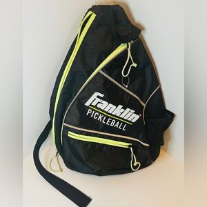Franklin Sports Black and Green Pickleball Paddle Sling Bag Athletic Bag